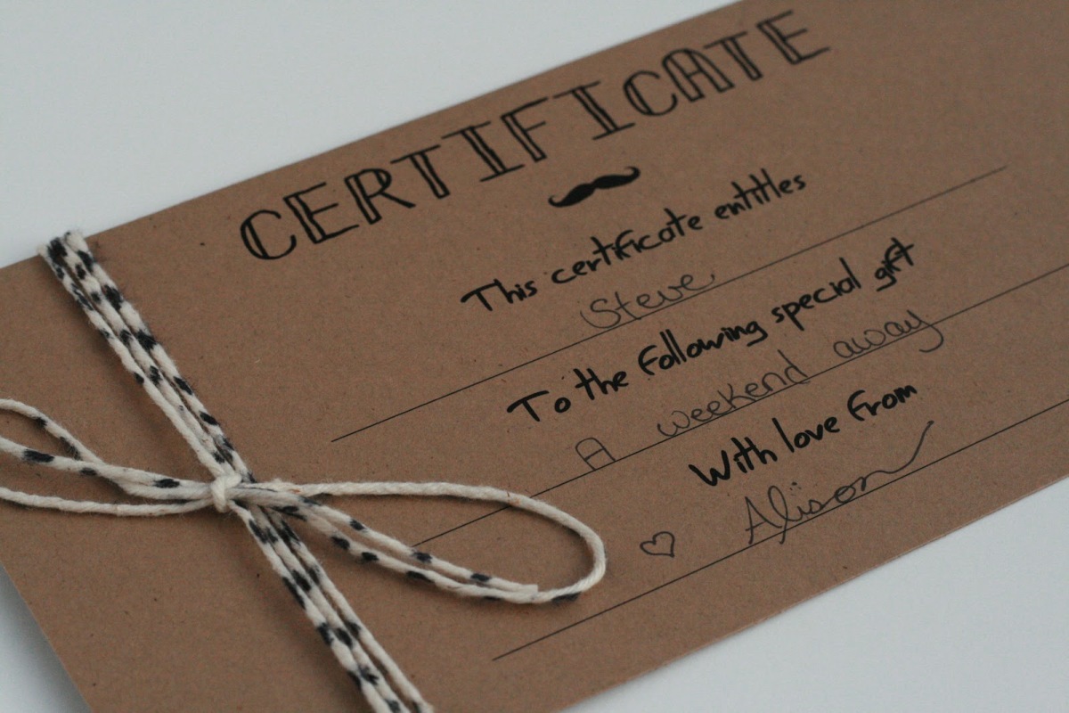 DIY gift certificate ideas